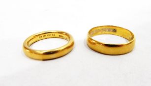 22ct gold signet ring, 8.6g approx. and another, 5.3g approx.