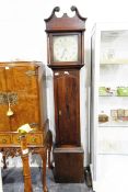 19th century longcase clock, 30-hour movement with painted dial,