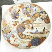 Massive Japanese Imari porcelain charger,