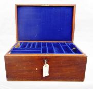 Mahogany flatware chest fitted with a single pull-out baize-lined drawer,