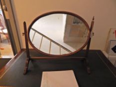 Mahogany toilet mirror,