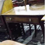 19th century mahogany side table fitted a drawer to frieze, with brass ring handles,