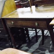 19th century mahogany side table fitted a drawer to frieze, with brass ring handles,