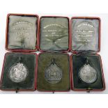 Three silver medals by Mappin & Webb for The Shire Horse Society,