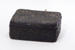 Early 19th century tortoiseshell snuffbox of rectangular form with foliate scroll decoration,