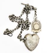 Victorian heart-shaped silver vesta case by William Neale, Chester 1896,