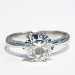 18ct white gold solitaire diamond ring, the stone approx.
