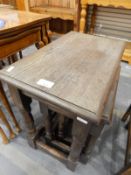 Nest of three rectangular top oak occasional tables (PLEASE NOTE ONLY ONE NEST OF TABLES)