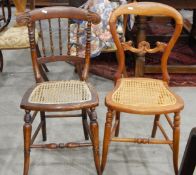 Five beech cane seated chairs