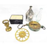 Various collectables to include stamps, army dating stamps set, signals MKII,, brass weight,