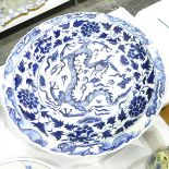Large porcelain charger in reproduction Chinese-style,