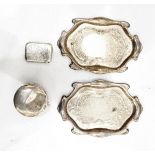 Pair of Edwardian silver pin dishes, probably by Charles Dumenil, London 1902/03,