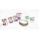 Graduated set of five Mason's ironstone octagonal-shaped Imari-patterned jugs,