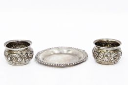 Pair of Victorian silver salts by Wakeley & Wheeler, London 1895,