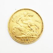 Victorian gold half-sovereign,