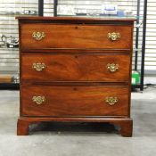 Georgian-style mahogany straight-front chest of three drawers,