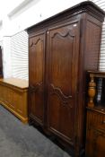 19th century French oak armoire with moulded panel doors and cavetto cornice (PLEASE NOTE NEW