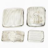 Two silver cigarette cases, both with engine-turned decoration,