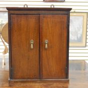 Inlaid oak two-door wall medicine cabinet,