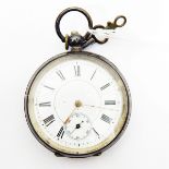 Gentleman's silver-cased open-faced pocket watch,