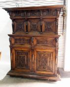 19th century Renaissance revival carved oak court cupboard,