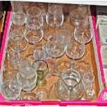 Quantity of assorted glassware including sundae dishes, lemonade glasses marked 'Culver',