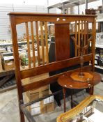 Edwardian mahogany double bedstead, the head and footboard with splats and strung decoration,
