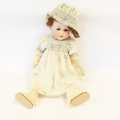 Late 19th/early 20th century German bisque head doll,