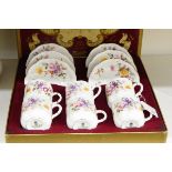 Royal Crown Derby coffee set, floral pattern,