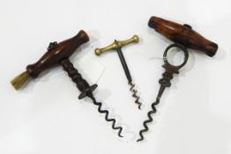 Three various antique corkscrews (1 box)