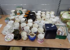Quantity of Royal commemorative mugs including Meakin, Coalport,