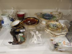 Quantity of decorative ceramics to include figures, serving dishes and bowls etc.