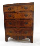 Small Georgian style mahogany miniature bowfront chest of drawers,