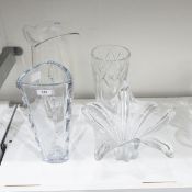 Four various large glass vases (4)