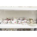 Keller and Guerin Luneville pattern part teaset, comprising teapot, cups and saucers,