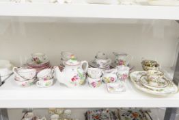 Keller and Guerin Luneville pattern part teaset, comprising teapot, cups and saucers,