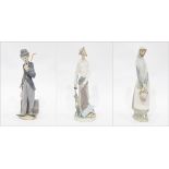 Group of Lladro porcelain figures to include Charlie Chaplin,