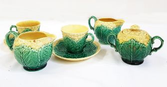 Wedgwood 'Cauliflower' part tea service includes two cream jugs and sugar bowl (damaged)