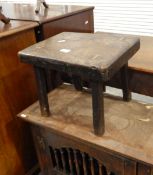 Country Maid late 18th/19th century oak four-legged stool