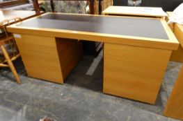 Alexander Miles Furniture Company 'Corsini' oak desk, with inset leather writing surface,
