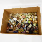 Quantity of enamel and other eggs and decorative items (1 box)