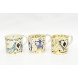 Three Wedgwood commemorative mugs designed by Richard Guyatt, Queen Silver Jubilee 1977,