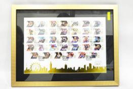 Two framed limited edition sets of Olympic gold medal winner stamps for London 2012, one 1363/1950,