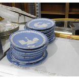 Quantity of blue jasperware Wedgwood plates (19)
