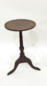 19th century oak tripod table having turned column,