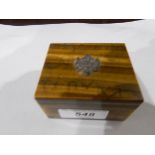 Polished stone rectangular box with silver-coloured metal Russian imperial crest surmounted,