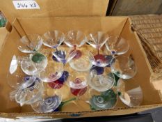 Quantity of Martini glasses with coloured stems and assorted ceramics including a quantity of Royal