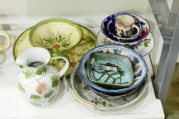 Small collection of decorative pottery to include plates, bowls, jugs etc.