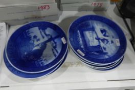 Quantity of Royal Copenhagen Christmas plates including 1969 The Moon Landing, 1971,