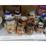 Quantity of ceramic character jugs (9)